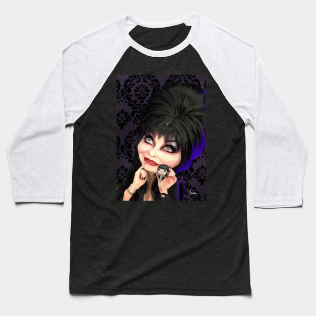 Elvira Baseball T-Shirt by NESSHEAD